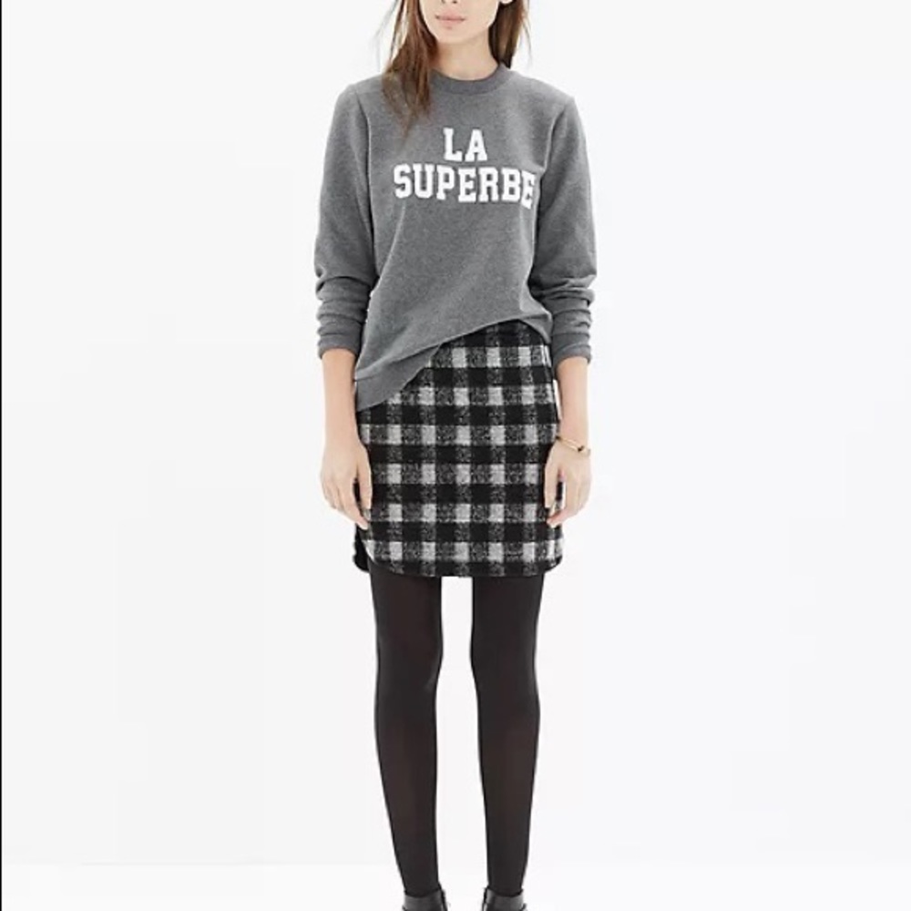 Madewell Shirttail Skirt in Buffalo Plaid, Size 4